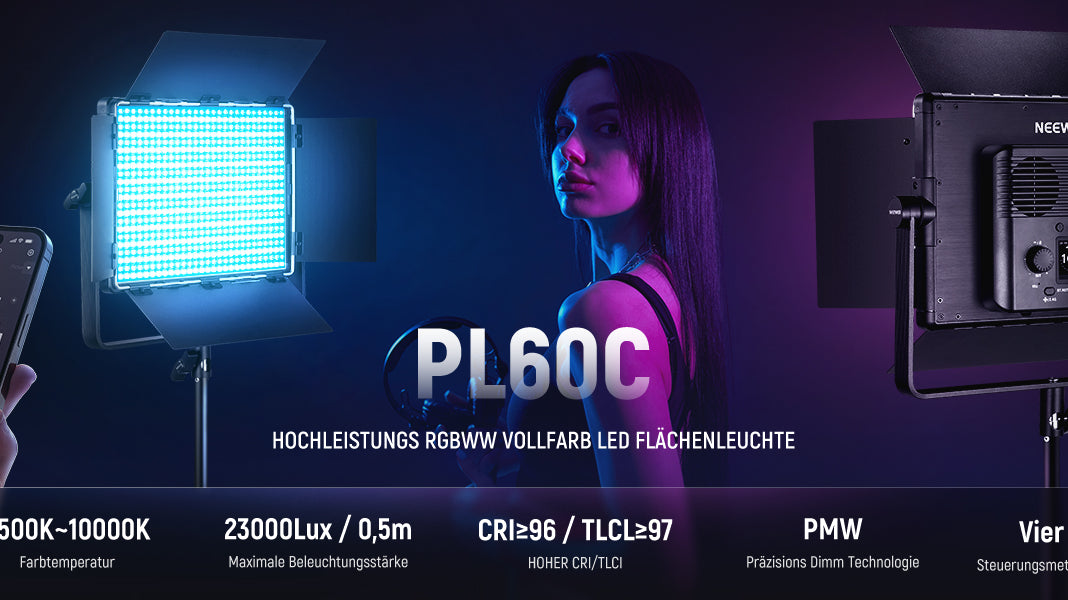 NEEWER RGB1200 vs. NEEWER PL60C: Ein Vergleich der RGB LED Panel Videoleuchten