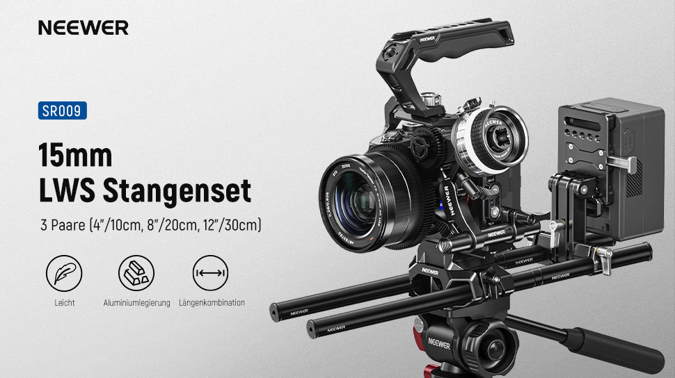 NEEWER 15mm Stangen-Set: Flexibilität und Sicherheit für Ihr Kamerarig