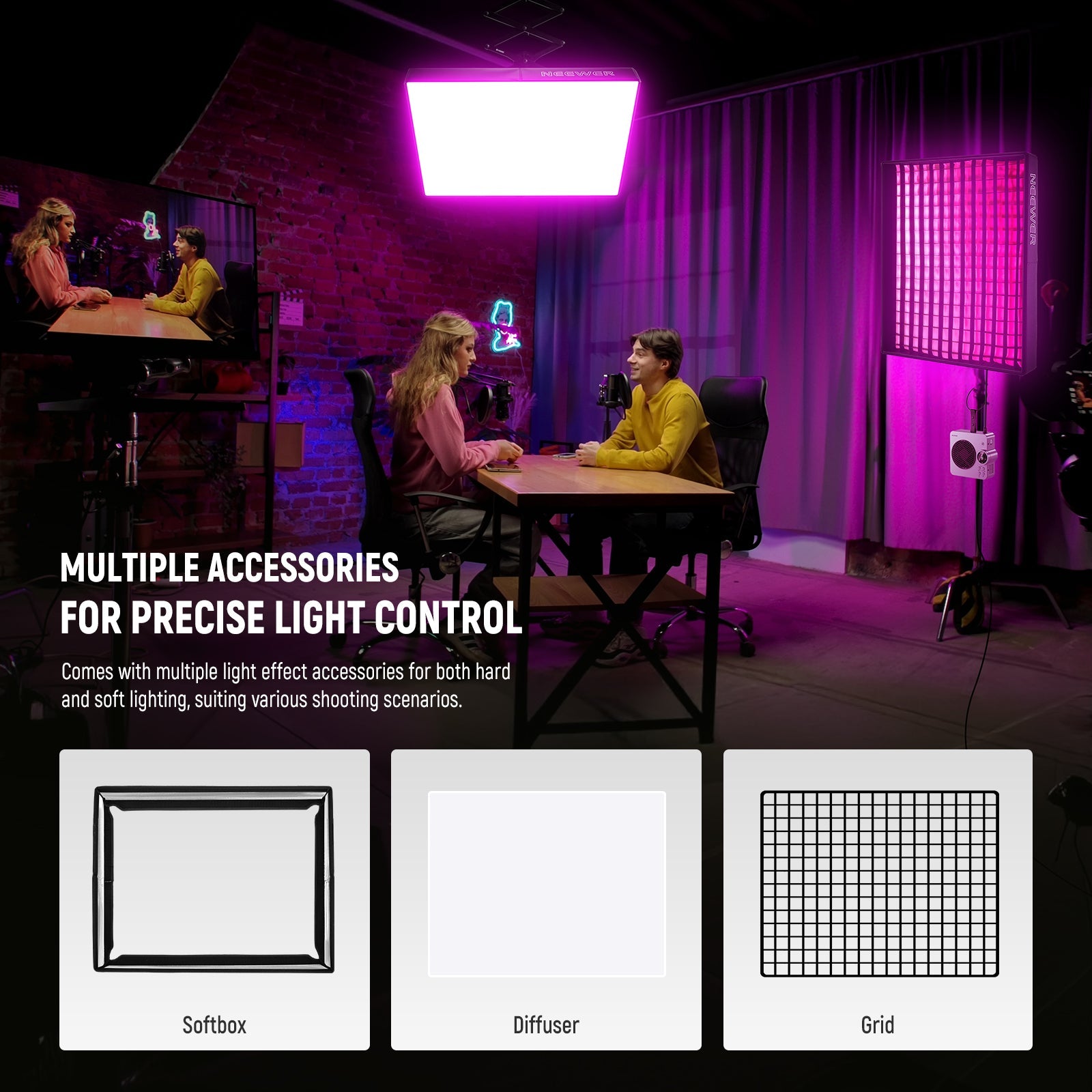 Multiple accessories for precise light control