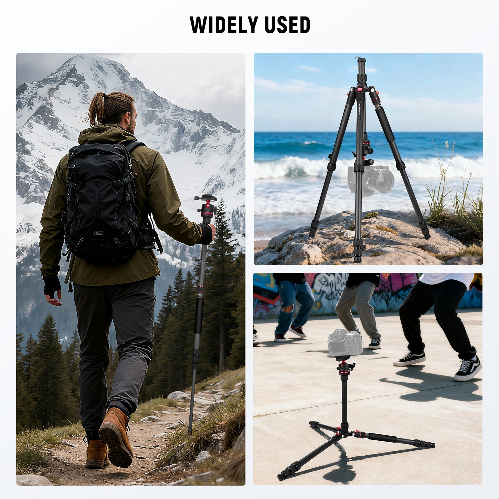 Scenarios for NEEWER TP17B Carbon Fiber Travel Tripod Monopod