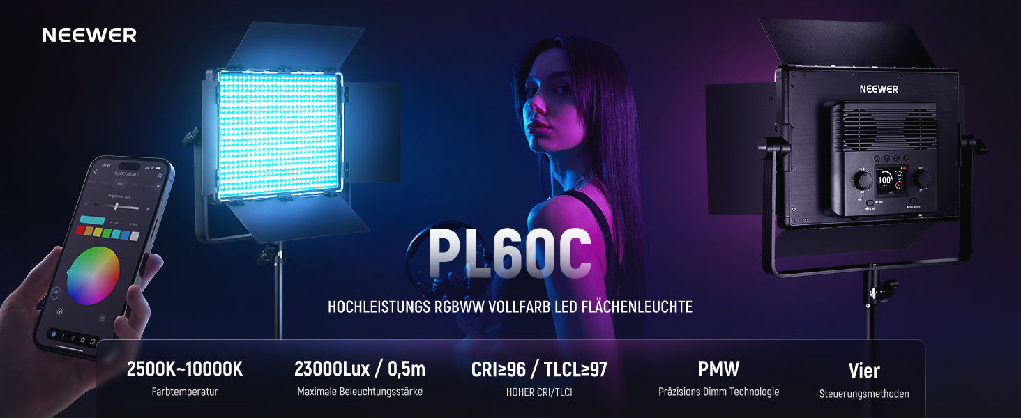 NEEWER RGB1200 vs. NEEWER PL60C: Ein Vergleich der RGB LED Panel Videoleuchten
