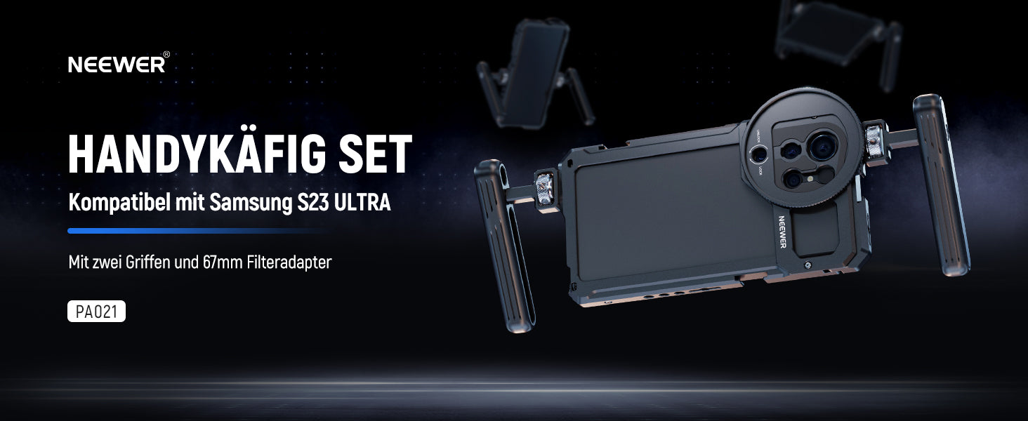 Ultimative Stabilität: Der PA016 Handy Käfig Rig für das Samsung S23 Ultra