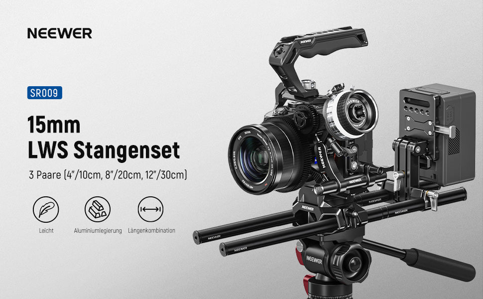 NEEWER 15mm Stangen-Set: Flexibilität und Sicherheit für Ihr Kamerarig
