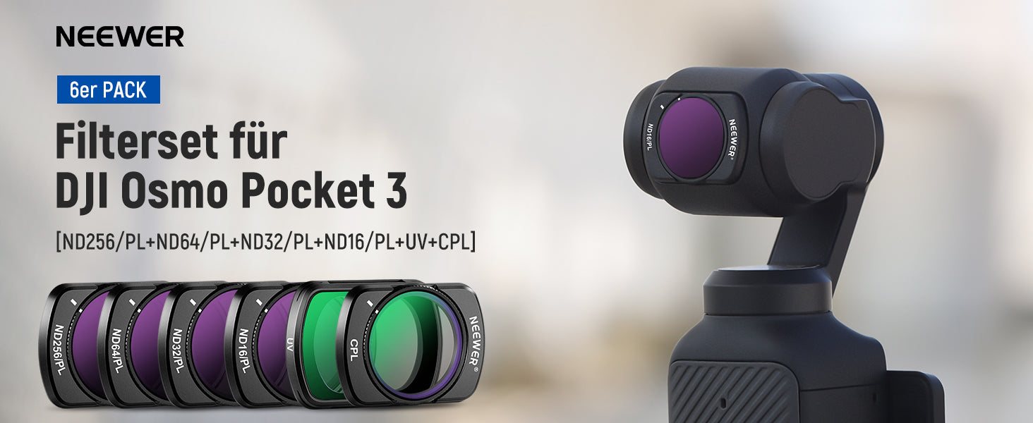 NEEWER Magnetisches Variable ND/PL Filterset für OSMO Pocket 3
