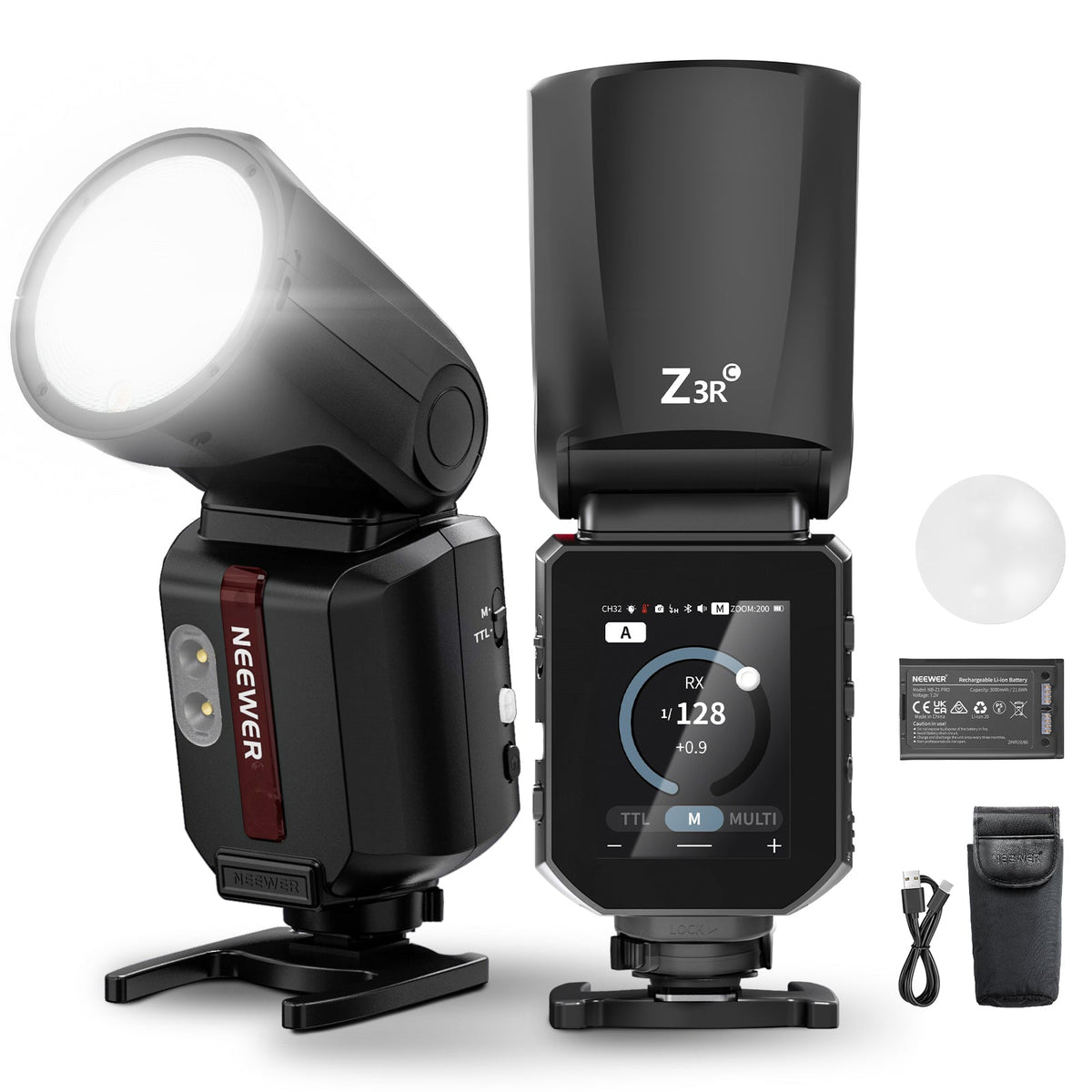 NEEWER Z3R 100Ws 2.4G TTL Round Head On Camera Flash