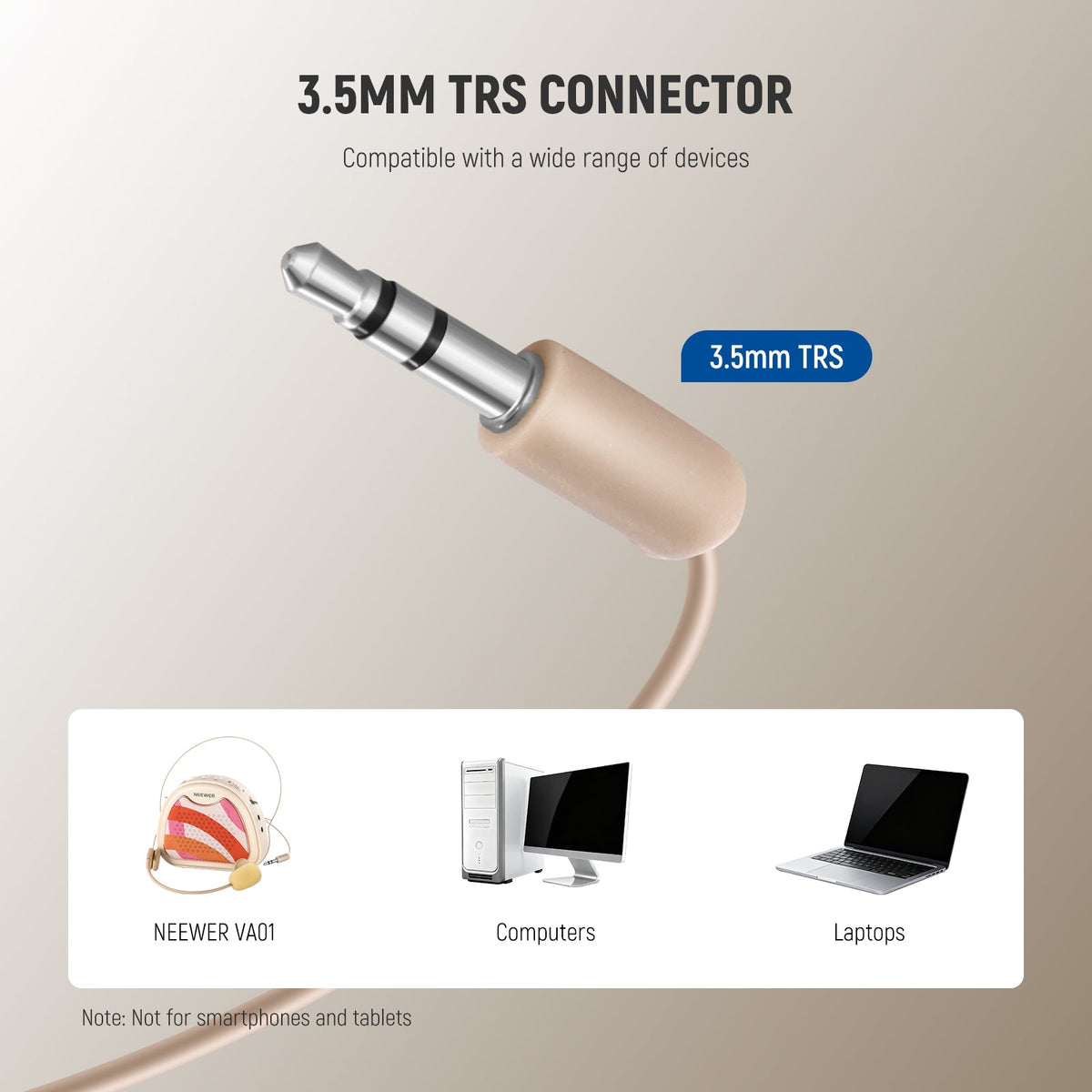 The NEEWER LM9 Portable Magnetic Headset Microphone is compatible with the NEEWER VA01, as well as computers and laptops.