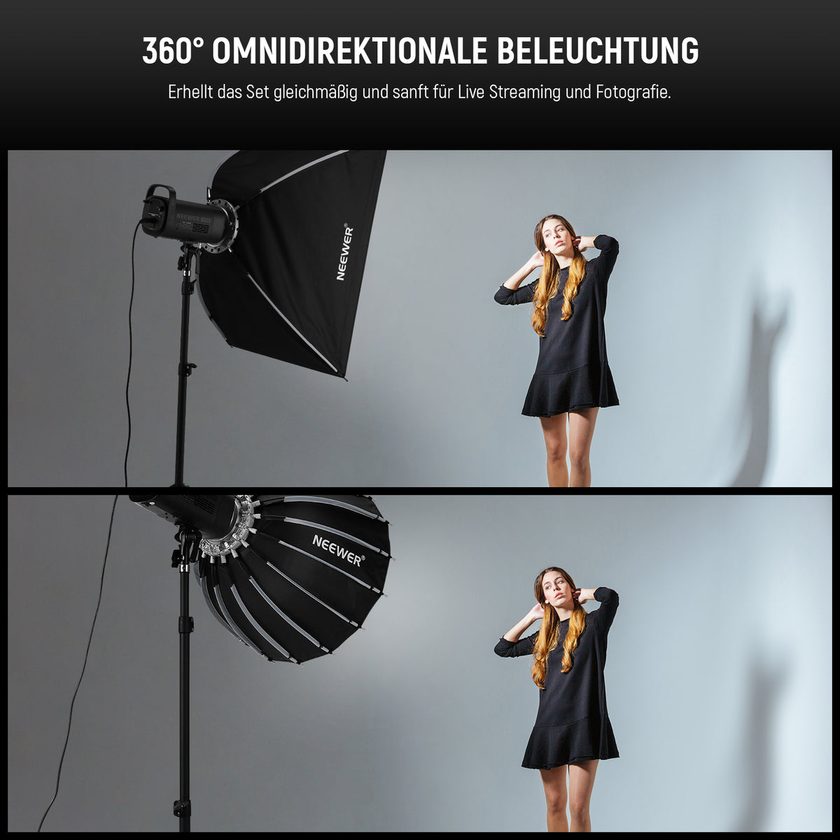 Neewer Fotografielichtstandaard – 190 Cm, Aluminium, Opvouwbaar Tot 60 Cm, Max Belasting 3 Kg, Voor Reflector, Softbox, Paraplu En Achtergrond
