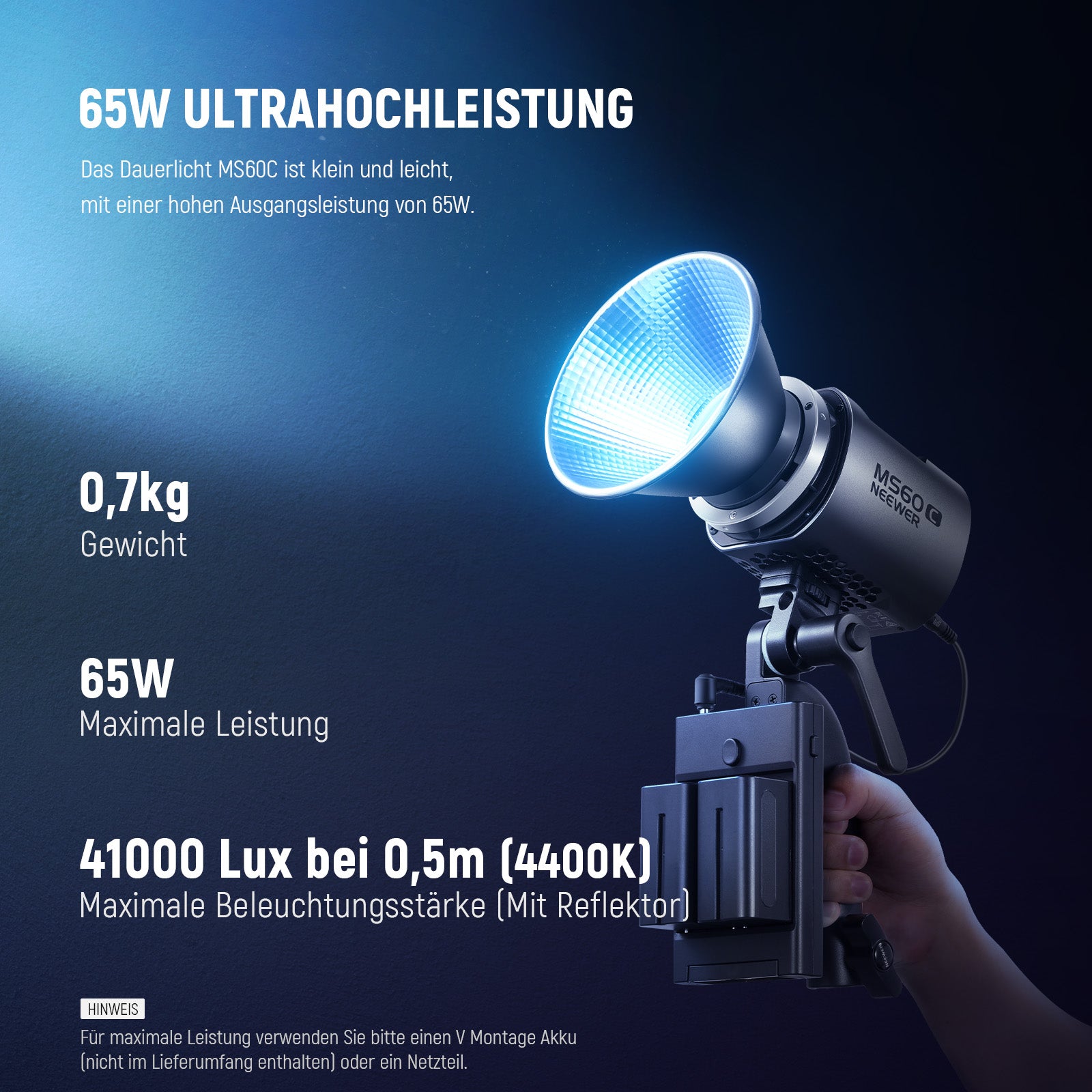 NEEWER MS60C RGB LED Videoleuchte mit 2,4G/APP Steuerung - Basispaket NEEWER MS60C RGB LED Videoleuchte mit 2,4G/APP Steuerung - Basispaket