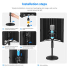 Neewer NW-12 Pro Tabletop Microphone Isolation Shield with Round Base Stand