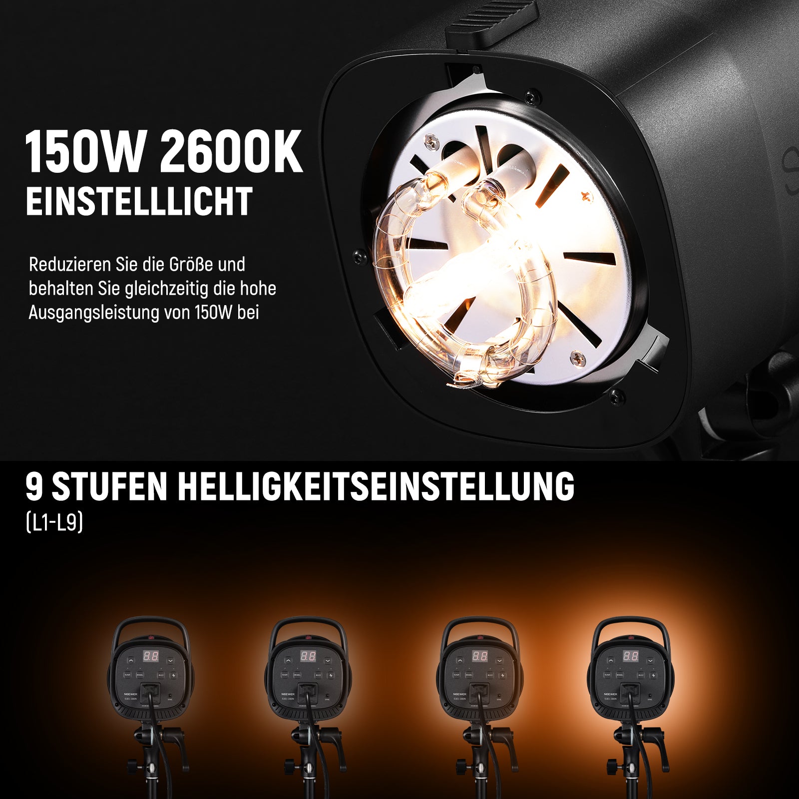 NEEWER アップグレードS101-300Wスタジオモノライト NEEWER S101-300W Monolight | Strobe Light Photography