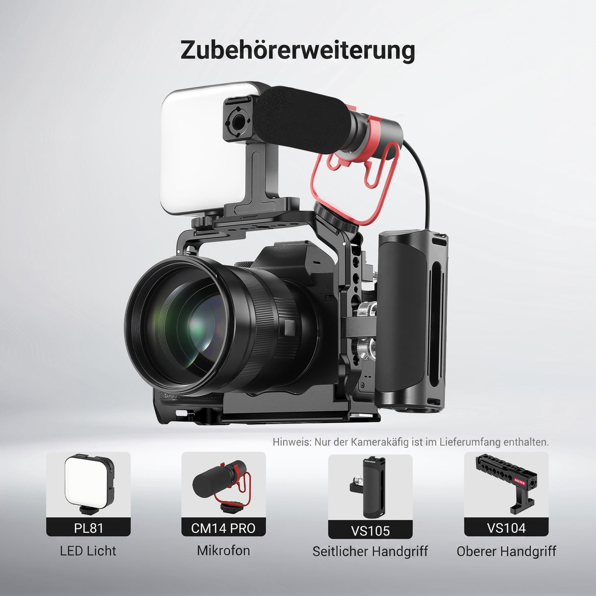 NEEWER CA102 mit Cold Shoe Halterung und Mikrofonsystem