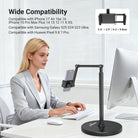 A girl is using the NEEWER X9 Tablet Floor Stand to hold her phone for work.