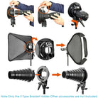 Neewer S-Type Bracket Holder with Bowens Mount for Speedlite Flash Snoot Softbox Beauty dish Reflector Umbrella - neewer.com