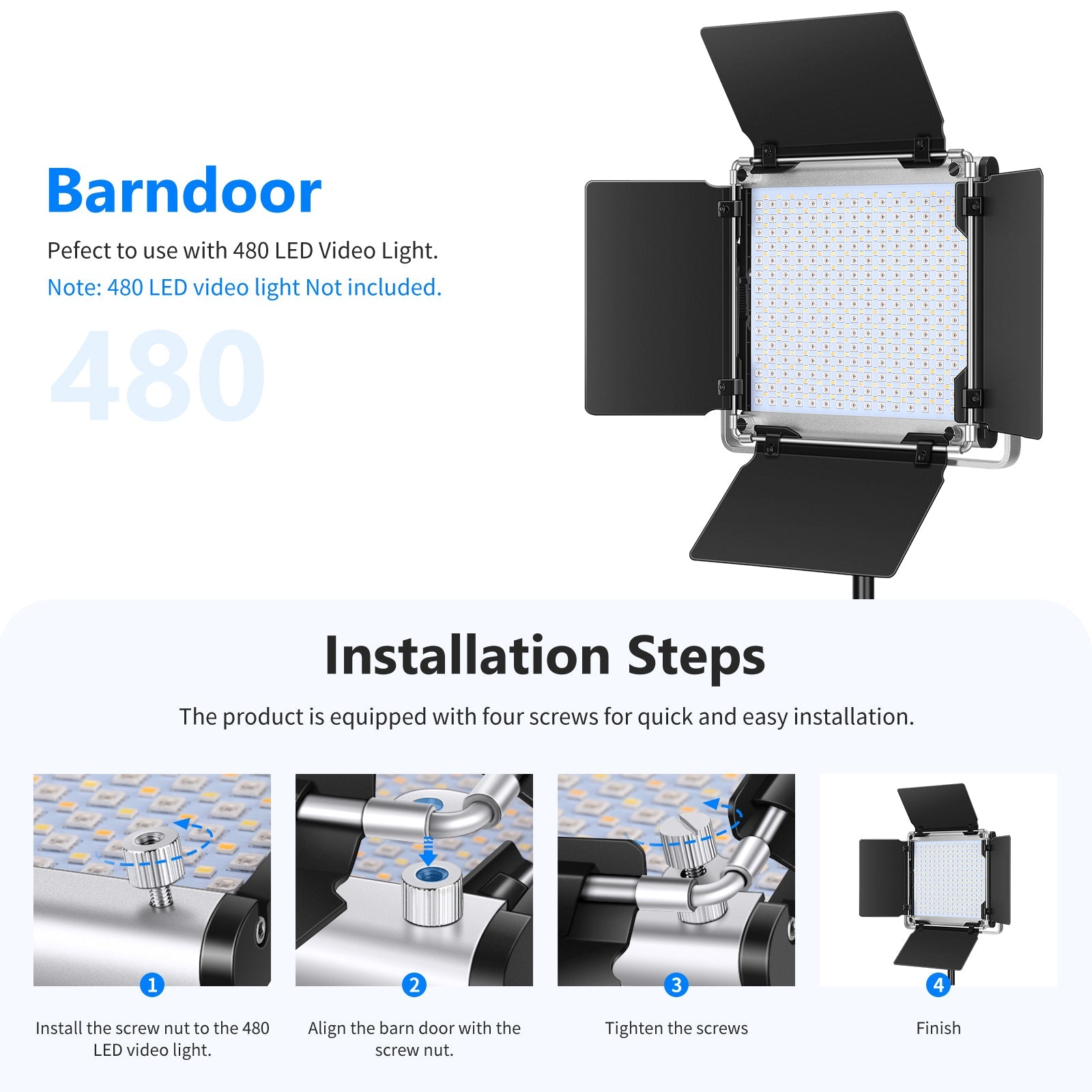 Neewer Professional LED Video Light Barn Door