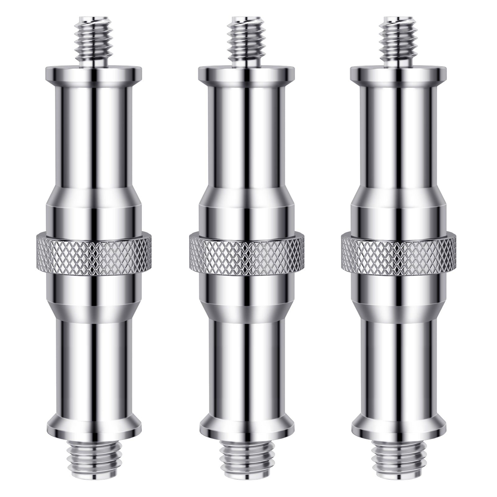 Neewer Standard 1/4” to 3/8” Metal Male Converter Threaded Screw Adapter Spigot Stud 3-Pack - ST22