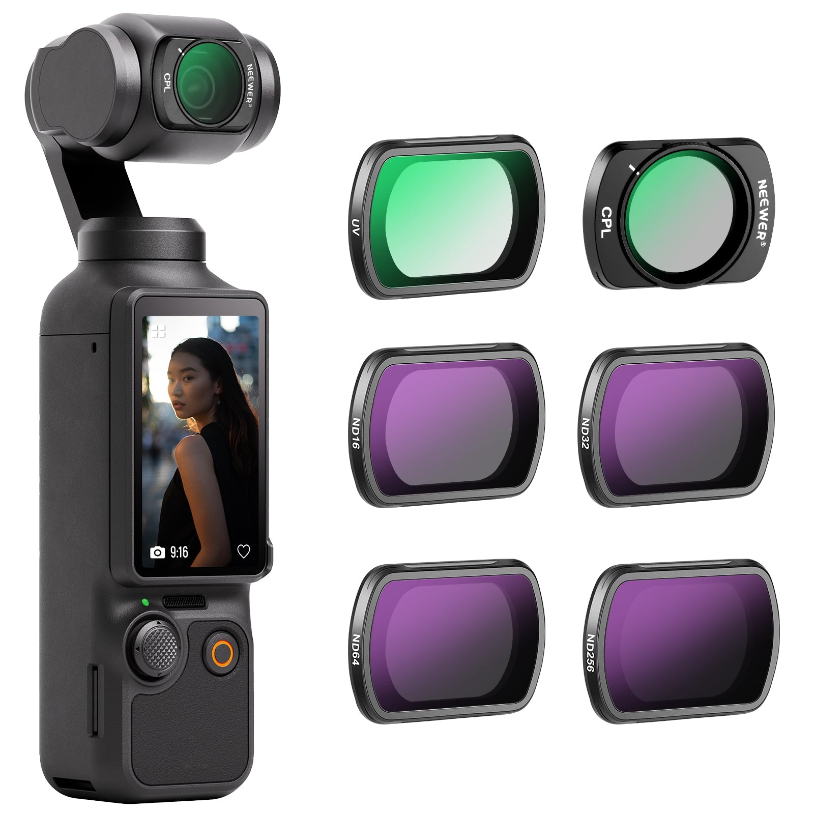 NEEWER 6er Pack Magnetisches ND CPL UV Filter Set kompatibel mit DJI OSMO Pocket 3